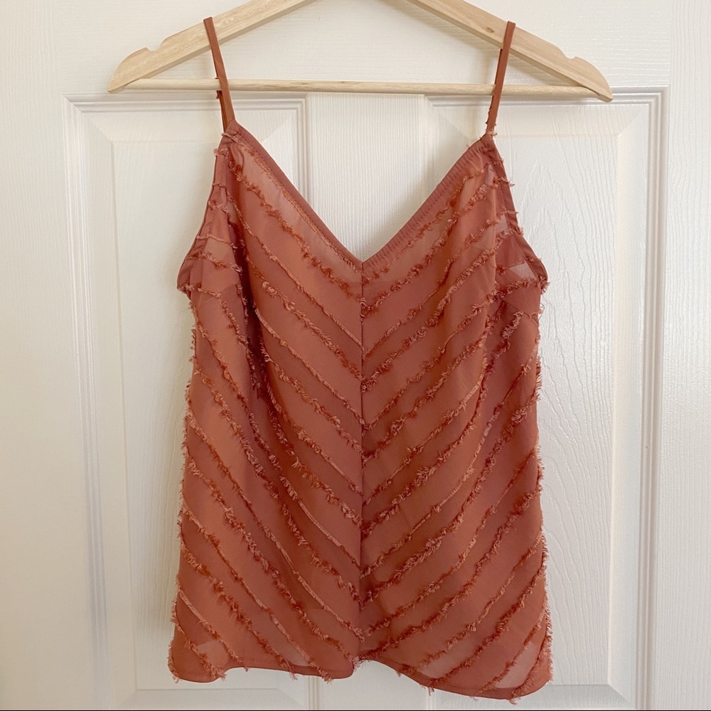 🧡 Free People copper frayed camisole tank